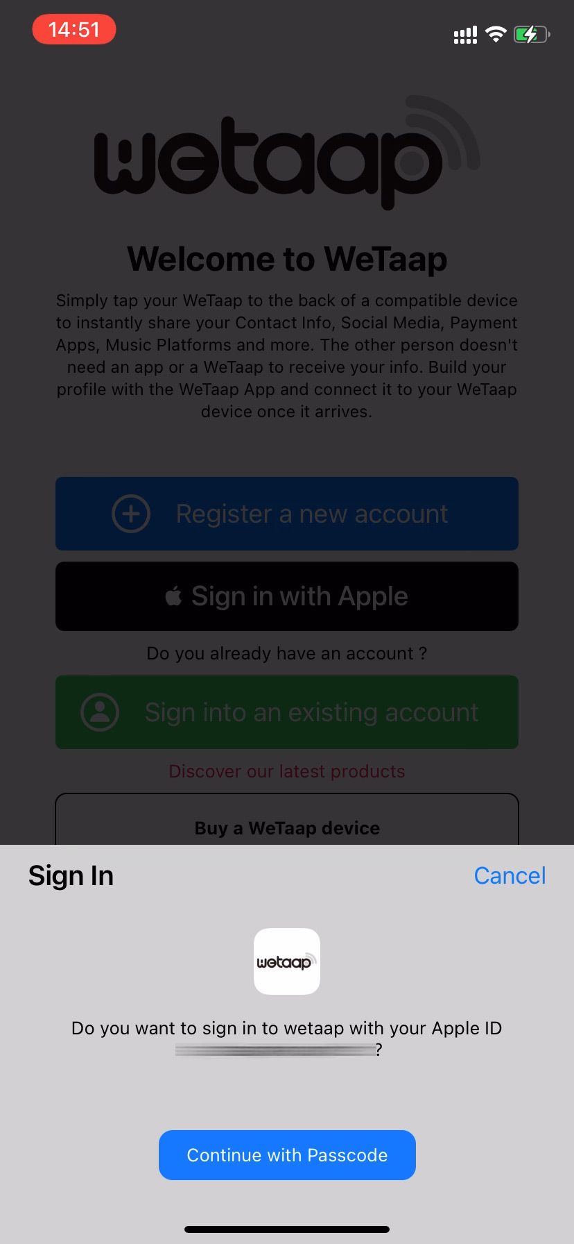 Register with Apple ID