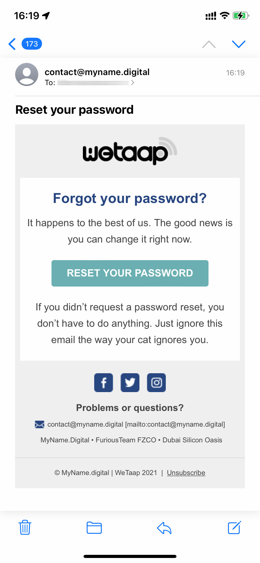 Tap Forgot Password?