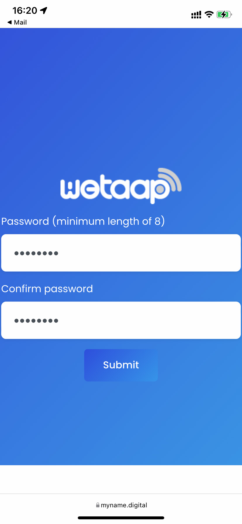 Tap Forgot Password?